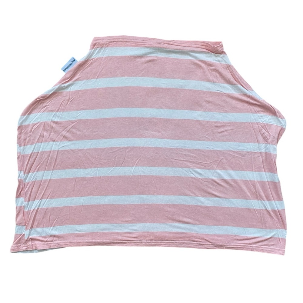 2/$25 Canopy Couture Stretch Pink & White striped Lightweight Car Seat Cover